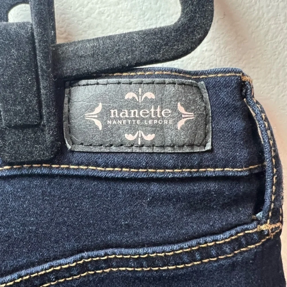 Nanette Lepore Women's Belle High Rise Bootcut Jeans Dark Blue Denim Pants Sz 14